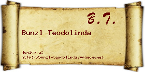 Bunzl Teodolinda névjegykártya